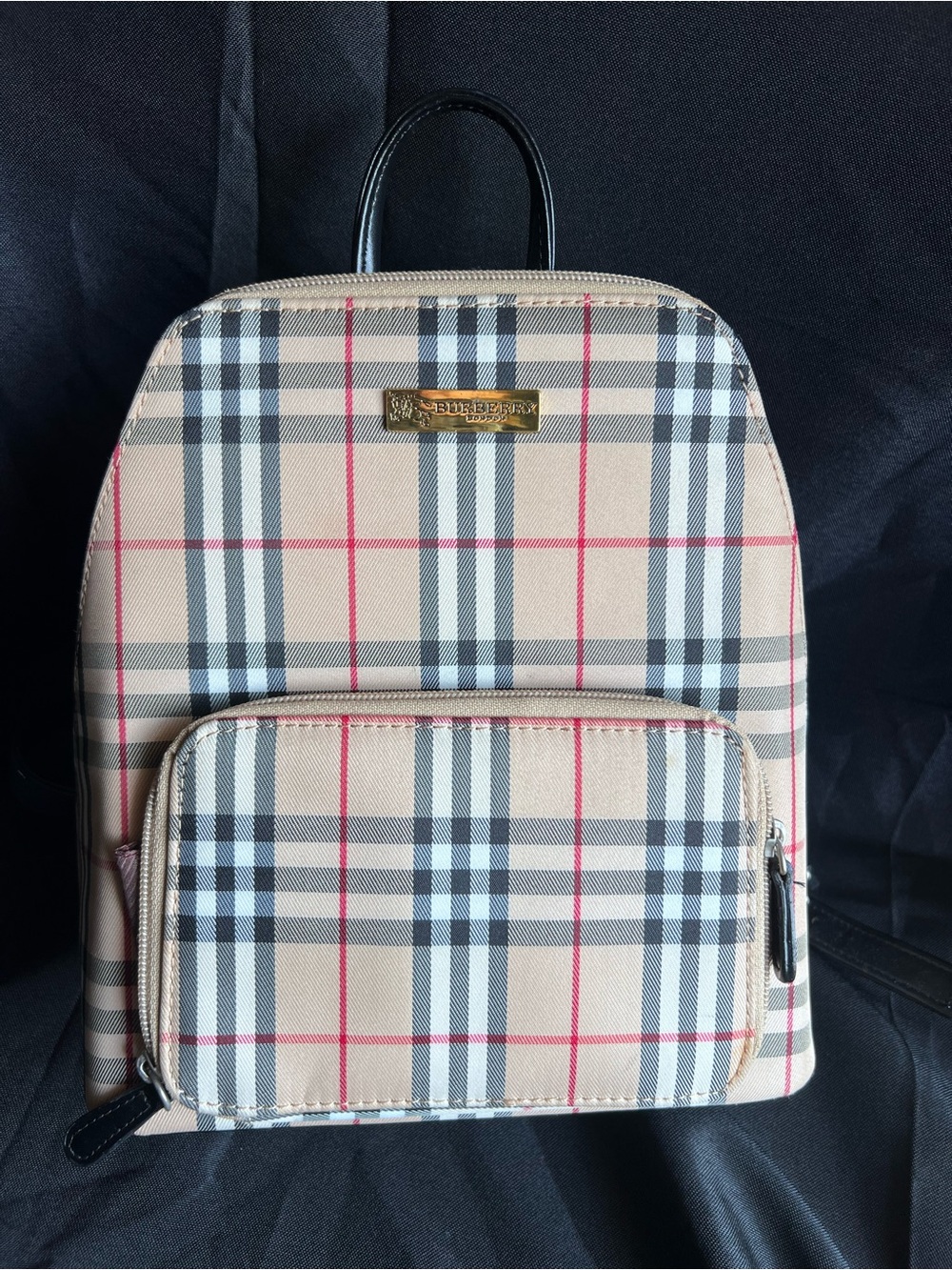 Burberry Nova Check Mini Backpack Beige Very Good Used Condition